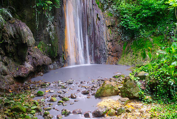 豪華なダイヤモンドの滝のセントルシア - st lucia antilles eco tourism tourism ストックフォトと画像