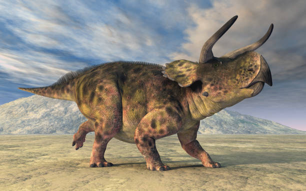 istock Dinosaur Nasutoceratops in a landscape 1333997106