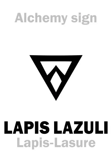 Vector illustration of Alchemy Alphabet: LAPIS LAZULI ( < arab.: 