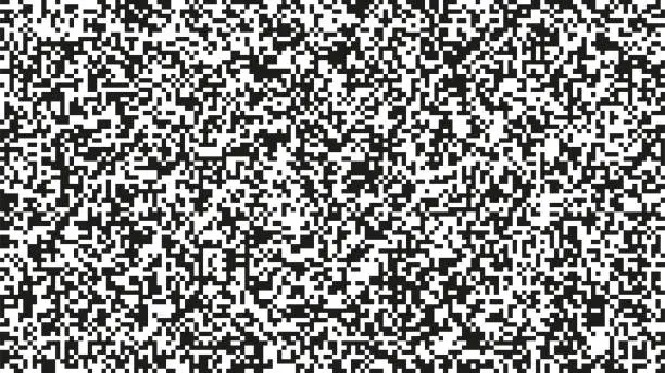 Vector illustration of Seamless pixel noise texture. Static interference grunge vector background. TV screen no signal.