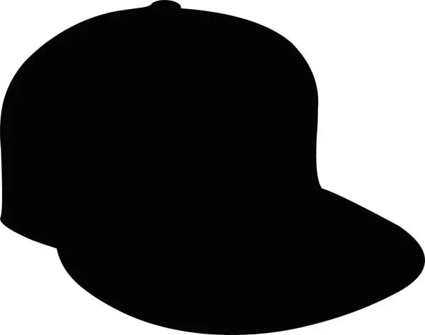 Vector illustration of Vector illustration of black silhouette of a cap