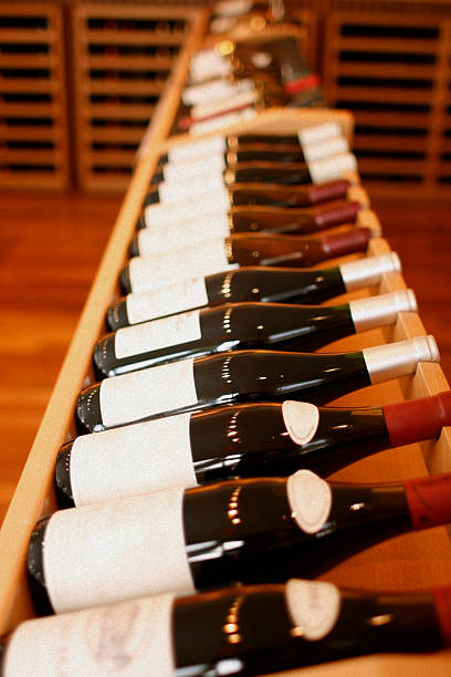 istock Wooden Wine Rack - Bottles on Side 133403060