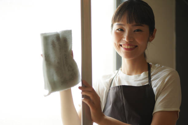 istock A woman cleaning a screen door 1334032743