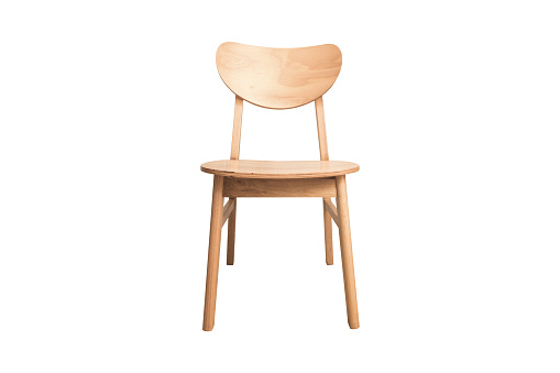 silla de madera aislada sobre blanco con trayectoria de recorte photo