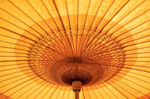 Background texture of Japanese Parasol called Higasa in vertical frame