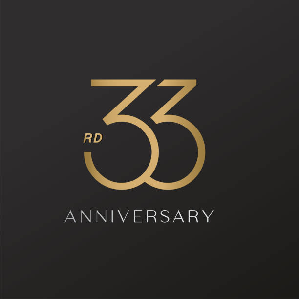 33rd anniversary celebration logotype with elegant number shiny gold design 33rd anniversary celebration logotype with elegant number shiny gold design number 33 stock illustrations