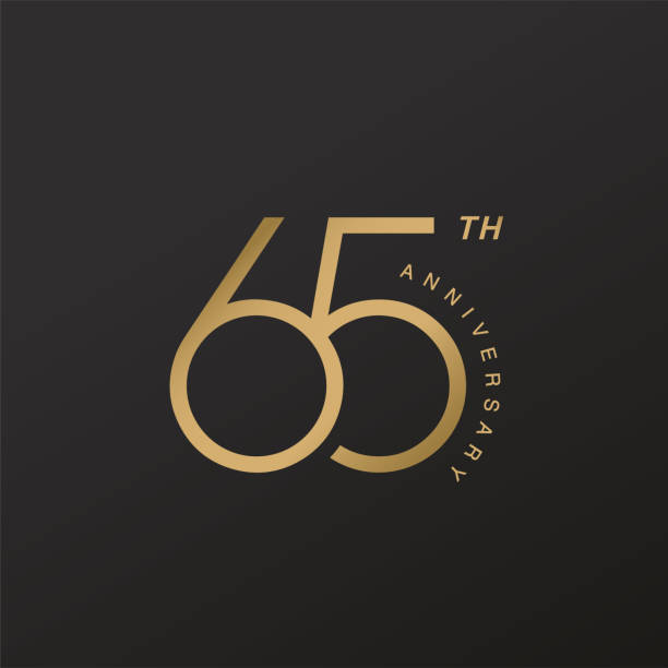 65th anniversary celebration logotype with elegant number shiny gold design 65th anniversary celebration logotype with elegant number shiny gold design 65th anniversary stock illustrations