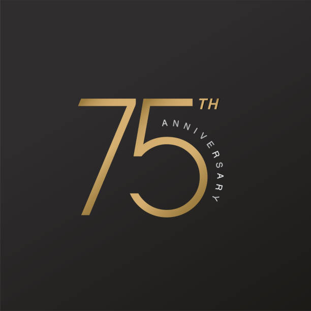 75th anniversary celebration logotype with elegant number shiny gold design 75th anniversary celebration logotype with elegant number shiny gold design 75th anniversary stock illustrations