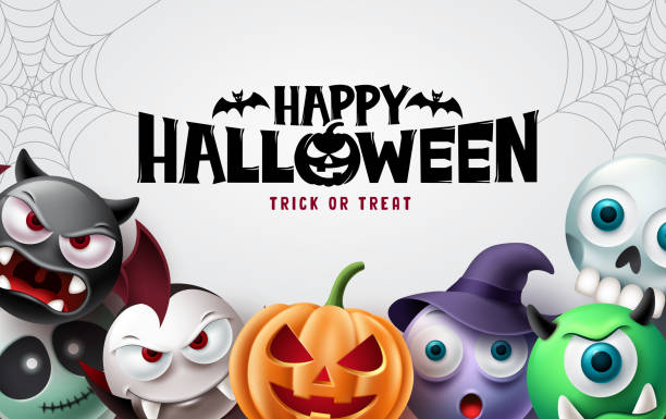 ilustrações de stock, clip art, desenhos animados e ícones de happy halloween background design. halloween trick or treat text - animal skull skull halloween backgrounds