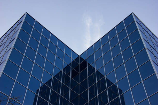 istock Reflective office building city exterior 1334052819