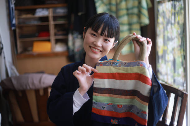istock Woman with handmade bag 1334059548