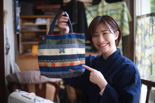 istock Woman with handmade bag 1334059558