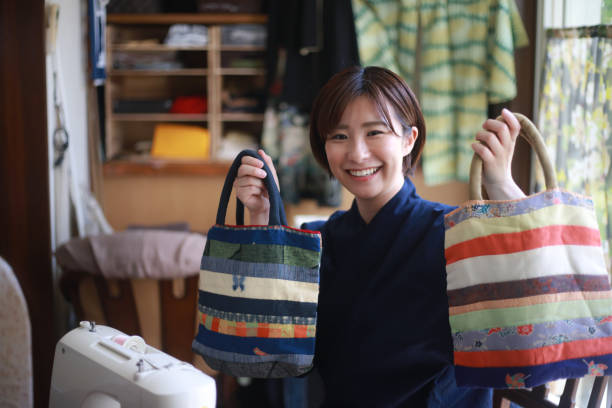 istock Woman with handmade bag 1334059577