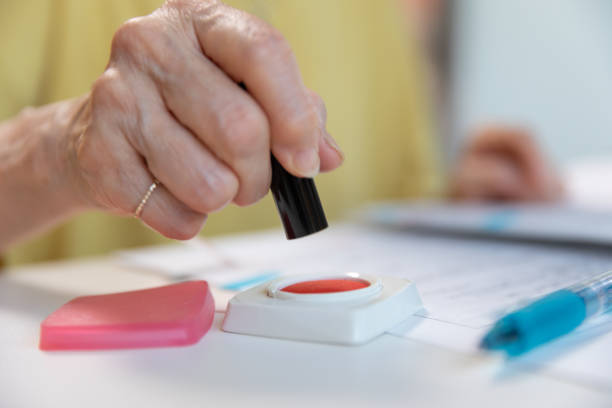Senior woman working at home