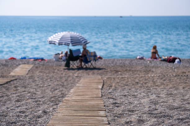 wooden walkway on the sand, beach