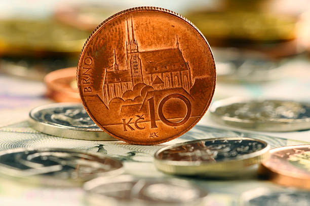 dinero checa - czech culture currency wealth coin fotografías e imágenes de stock