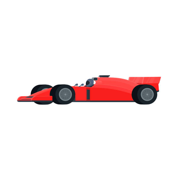 open-wheel single-seater racing car car. Racing car Sports car, vector illustration racecar stock illustrations
