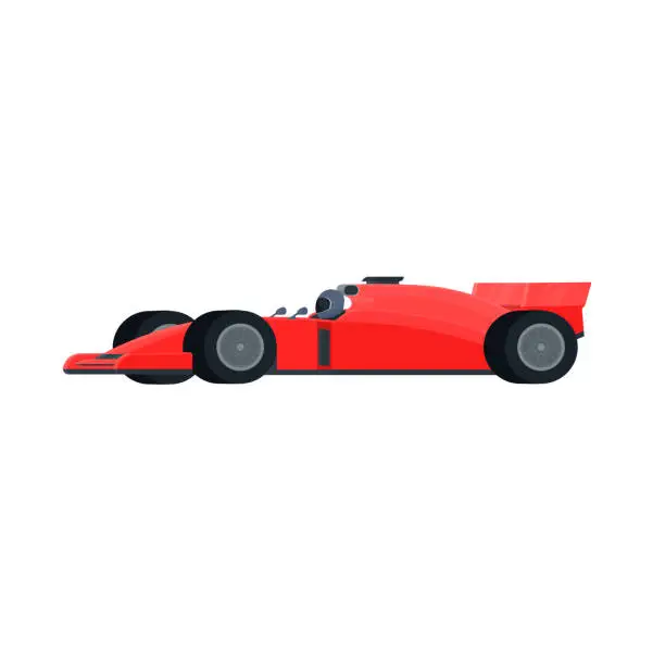 Vector illustration of open-wheel single-seater racing car car. Racing car