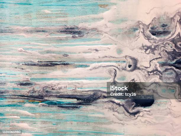 Abstract Art Background Acrylic On Canvas Rough Brushstrokes Of Paint Stock Photo - Download Image Now