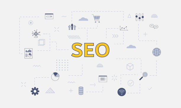 istock seo concept with icon set with big word or text on center 1334069629