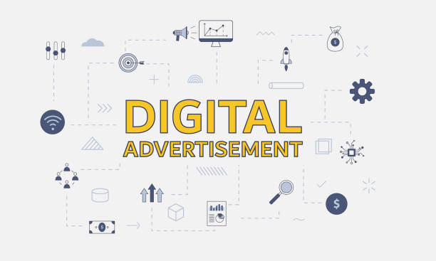 istock digital advertisement concept with icon set with big word or text on center 1334069641