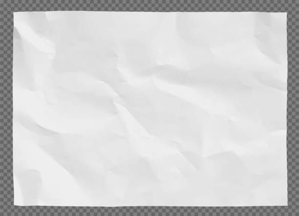 скомканный бумажный фон, изолированный на белом - paper crumpled letter ideas stock illustrations