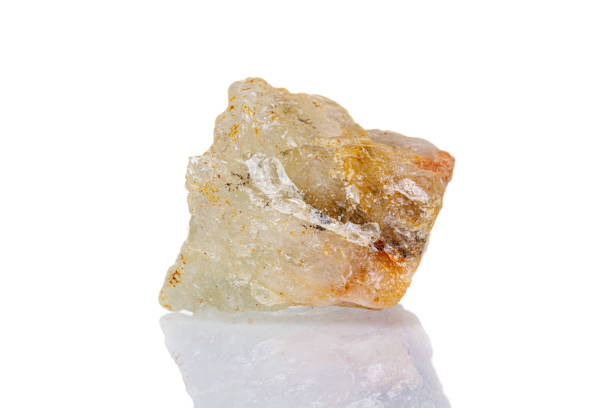 istock macro mineral stone Aquamarine on a white background 1334069741