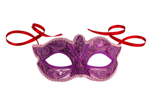 Carnival mask with strings on a white background Carnival mask with strings on a white background masquerade mask stock pictures, royalty-free photos & images