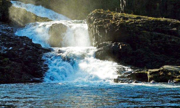 Elk Falls Provincial Park on the Campbell River - Vancouver Island - Canada stock photo