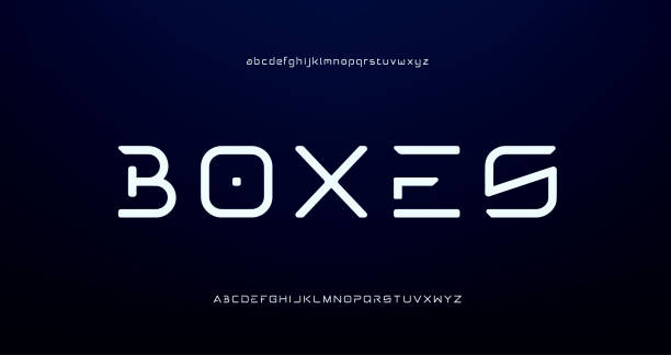 ilustrações de stock, clip art, desenhos animados e ícones de sport modern alphabet font. typography urban style fonts for technology, digital, movie logo design. - seldom