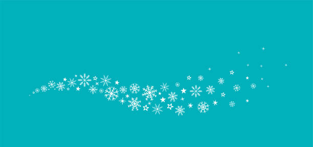 ilustrações, clipart, desenhos animados e ícones de flocos de neve decorativos fundo de cacho de inverno com elementos de design - wave curl