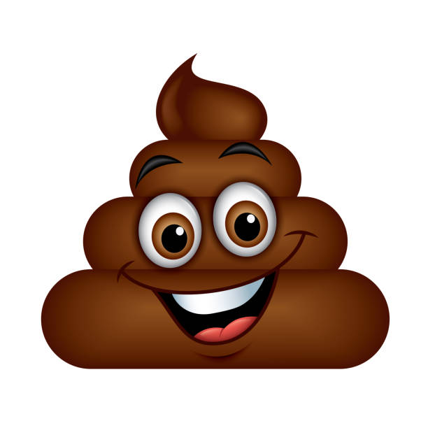 Poo happy emoticon, emoji - poop face - vector illustration Poo happy emoticon, emoji - poop face stool stock illustrations