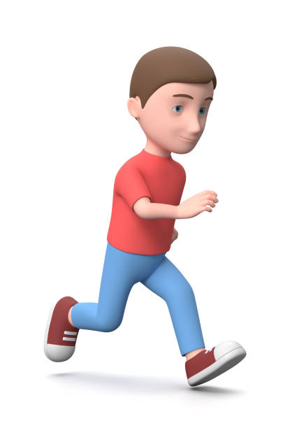 istock Young Kid Running. 3D Cartoon Character Isolated on White 1334079825