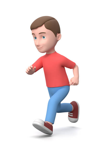 istock Young Kid Running. 3D Cartoon Character Isolated on White 1334080454