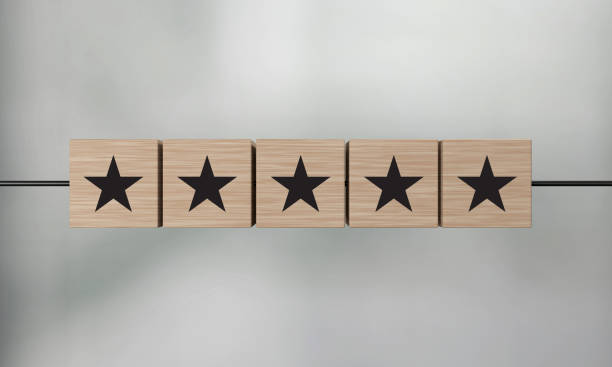 istock Wooden Blocks And 5 Star Concept 1334086629
