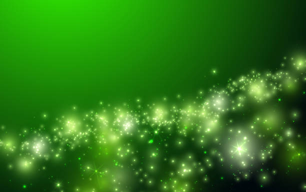 błyszczące zielone tło z połyskiem i bokeh - vibrant color shiny irish culture traditional culture stock illustrations