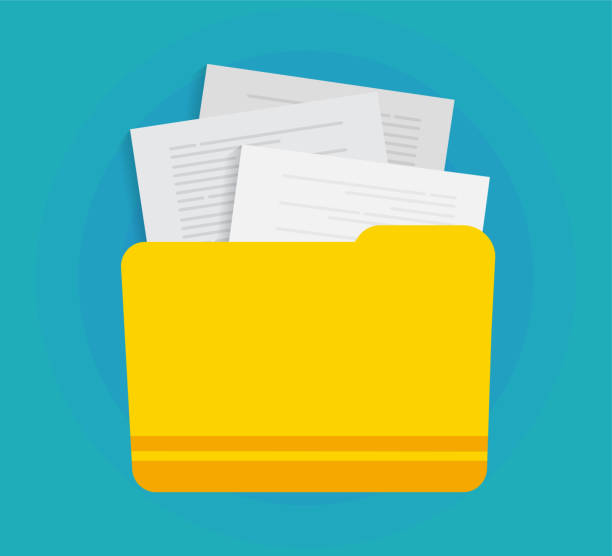 folder with documents, vector illustration folder with documents, vector illustration filing documents stock illustrations