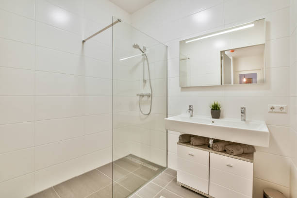 istock Interior design of beautiful and elegant bathroom 1334094248