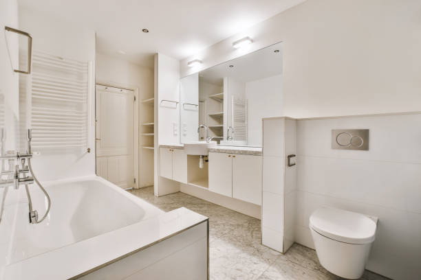 istock Interior design of beautiful and elegant bathroom 1334095282