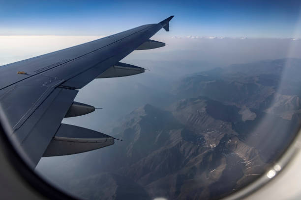 istock Views from a plane descending into Jackson Hole Airport, WY. 1334095557
