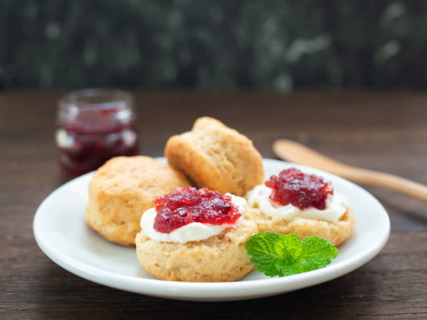 istock Scones with clotted cream and jam 1334097745