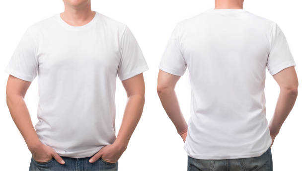 istock close up t-shirt cotton man pattern isolated on white. 1334098839