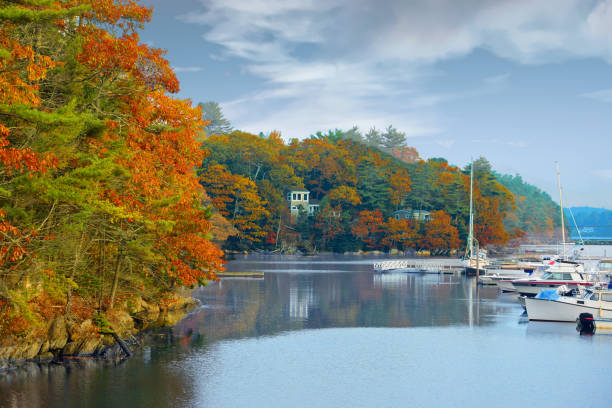 istock Beautiful Fall Colors-Booth Bay Harbor Maine 1334099172
