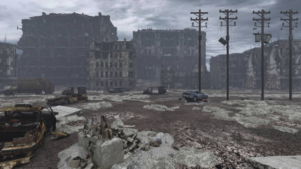 istock view of a destroyed post apocalyptic city 1334100924