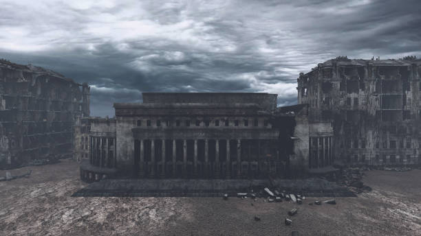 istock view of a destroyed post apocalyptic city 1334100945