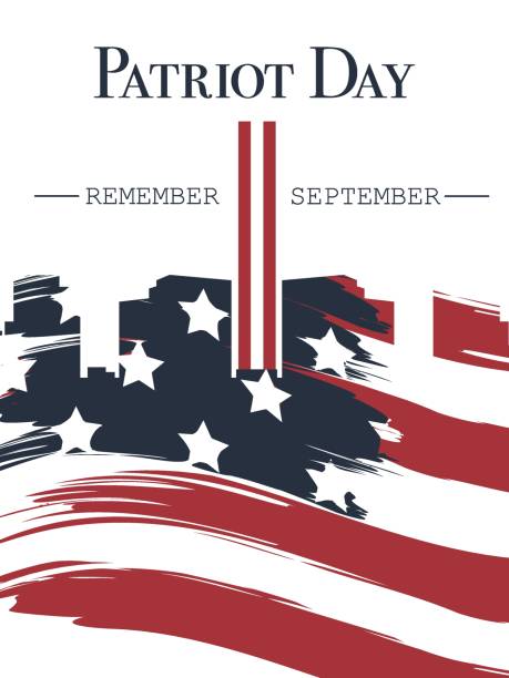 ÐÐ»Ñ ÐÐ½ÑÐµÑÐ½ÐµÑÐ° Poster for USA Patriot Day. Never forget editable text. Vector illustration on white background with national flag 2001 stock illustrations