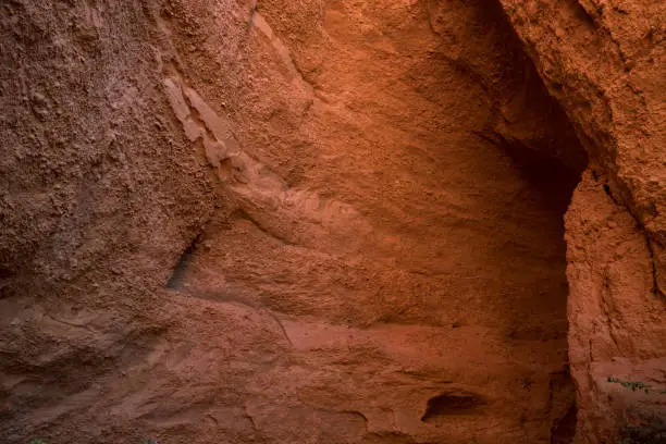 Photo of Shapes and forms of La Cuevona cave in Las Medulas, Spain.