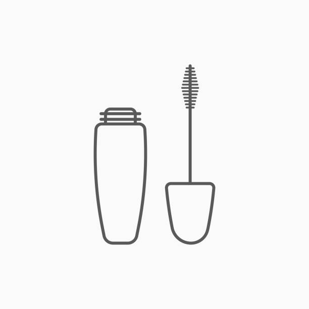 mascara brush icon, mascara vector mascara brush icon, mascara vector mascara wands stock illustrations