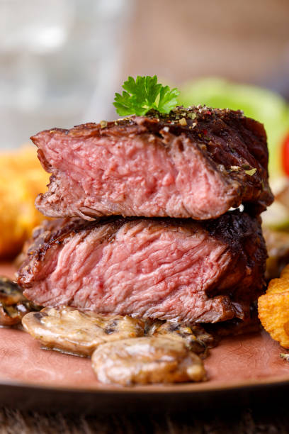 istock steak slices with croquettes 1334112733