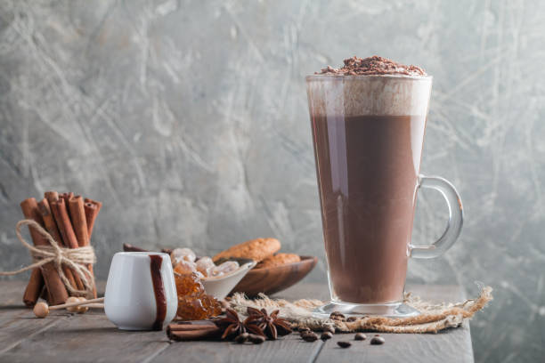 istock Coffee latte in a tall glass 1334112960